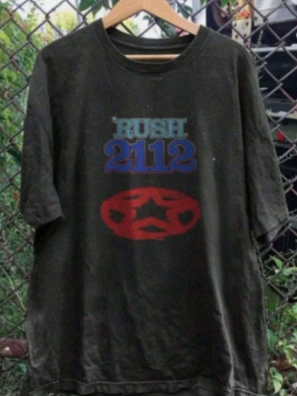 Vintage Rush '2112' Starman Graphic Black T-Shirt